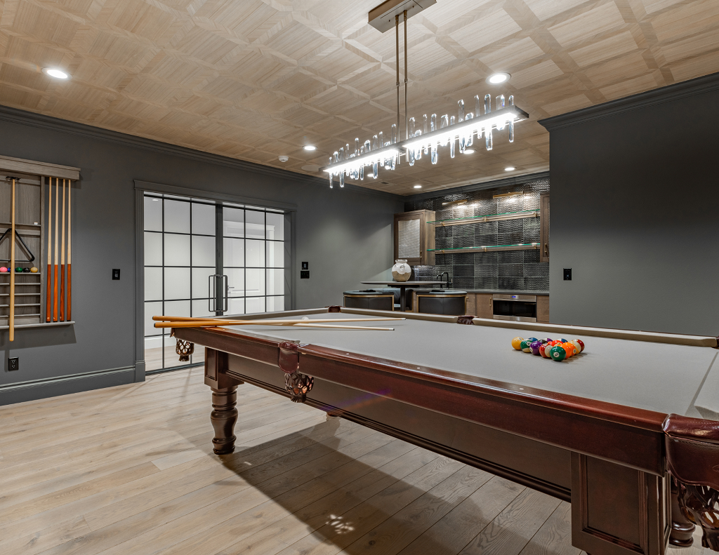 basement pool table bar