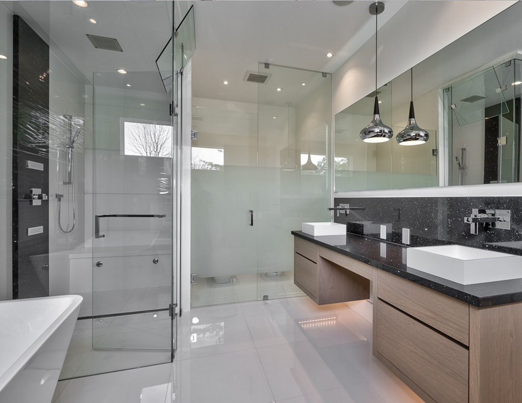floating vanity glass shower renovation